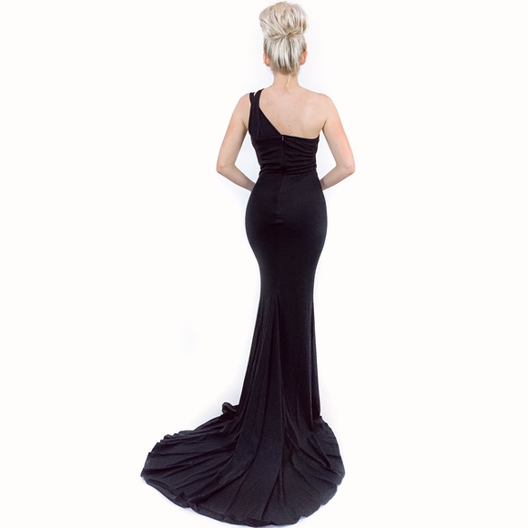 Black Fitted Pageant Evening Gown Prom Dress - Picture 4 of 8